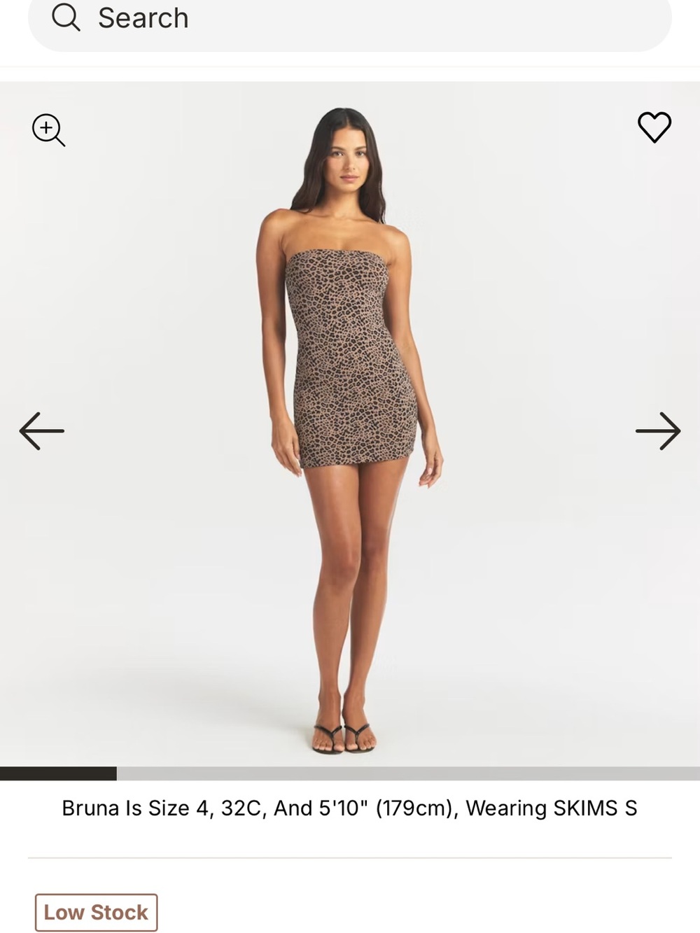 SKIMS Strapless Leopard-Print Mini Dress in Beige and Black